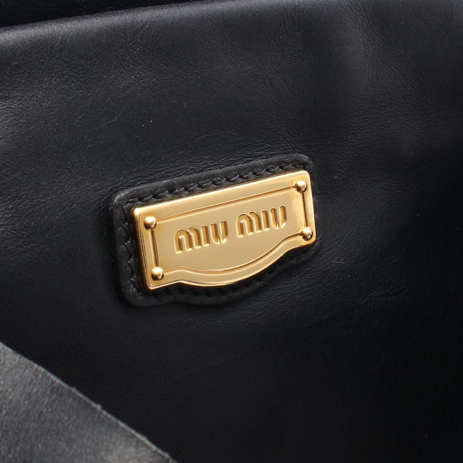 Miu Miu Tote Bag Black Leather — view 4
