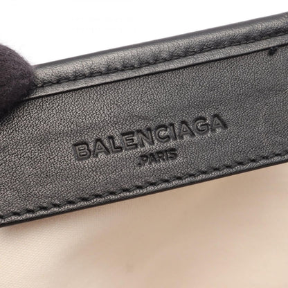 Balenciaga Tote Bag Navy Cabas M Black Natural Canvas Leather — view 4