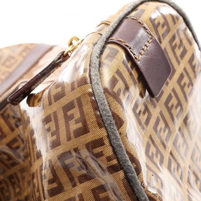 Fendi Boston Bag Zucchino Canvas Leather — view 7