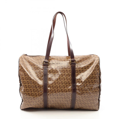 Fendi Boston Bag Zucchino Canvas Leather