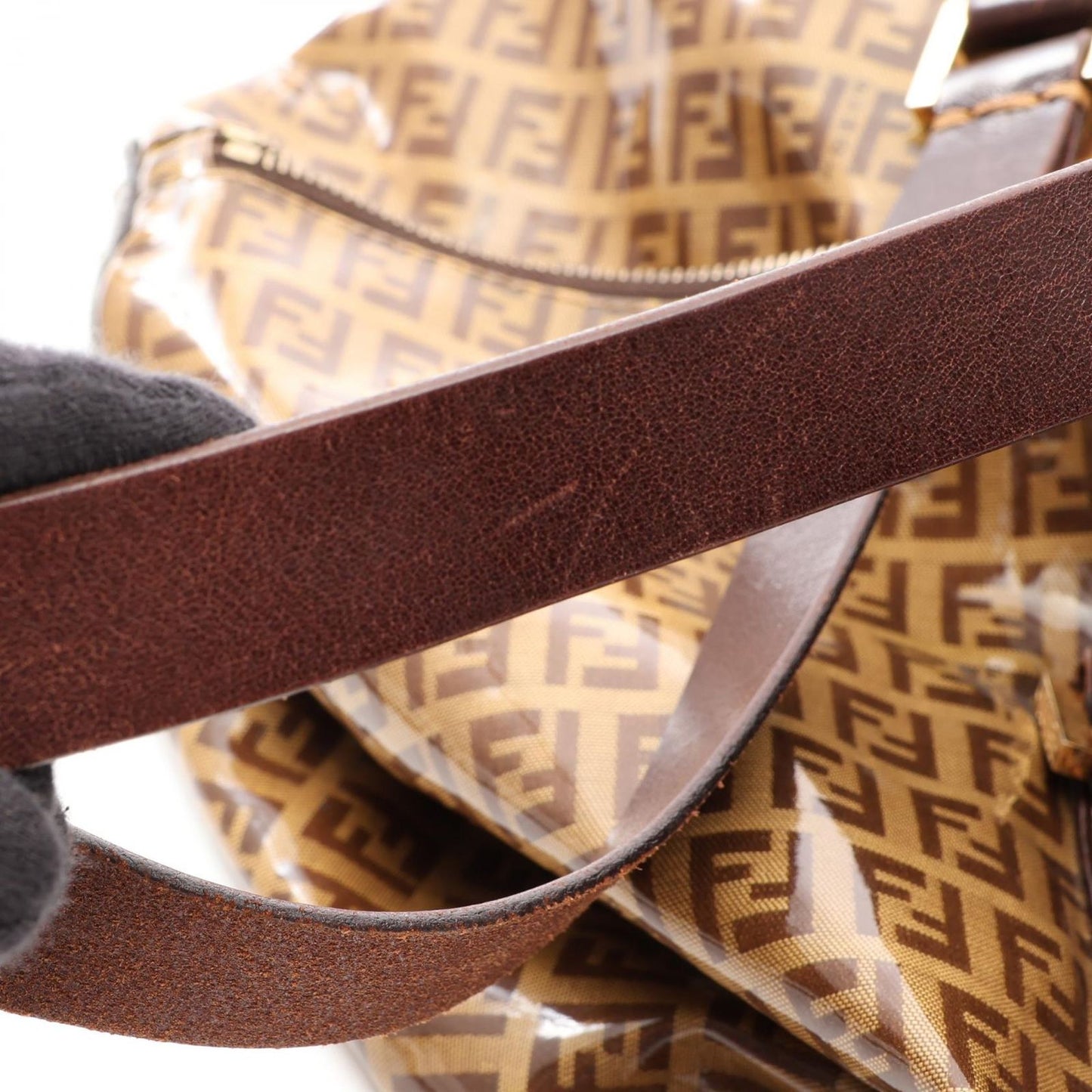 Fendi Boston Bag Zucchino Canvas Leather — view 6