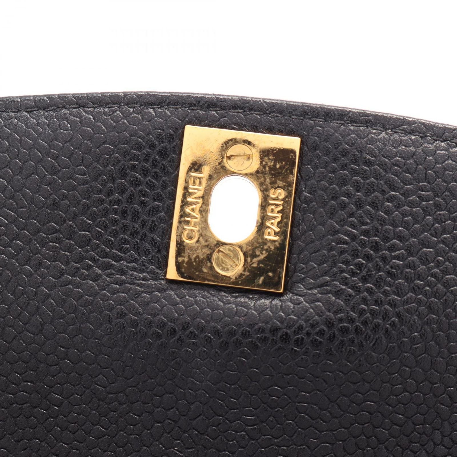 Chanel Shoulder Bag Quilted Diana Flap Black Caviar Leather Chain — view 8