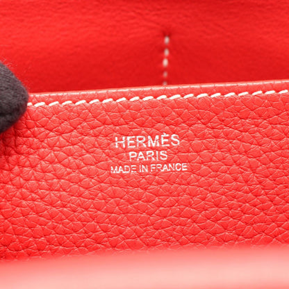 Hermes Halzan 31 2-Way Rouge Tomato Leather Shoulder Bag — view 4