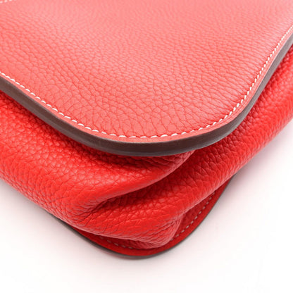 Hermes Halzan 31 2-Way Rouge Tomato Leather Shoulder Bag — view 6