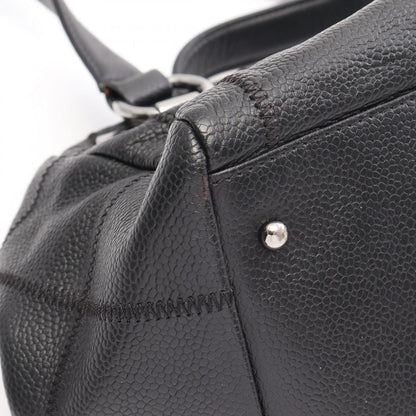 Chanel Tote Bag Choco Bar Black Caviar Leather Mini Bost — view 7