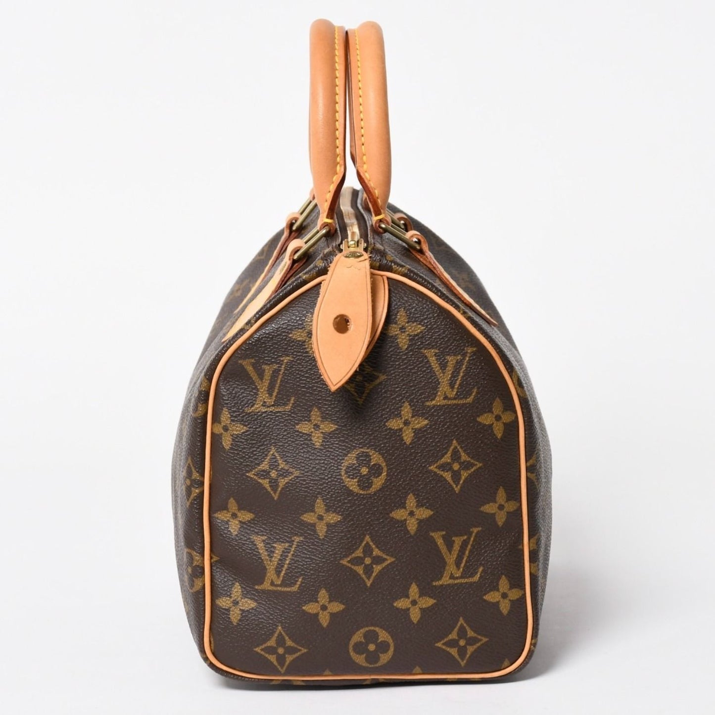 Louis Vuitton Speedy 25 Handbag Monogram Vachetta Leather Brown Gold — view 4