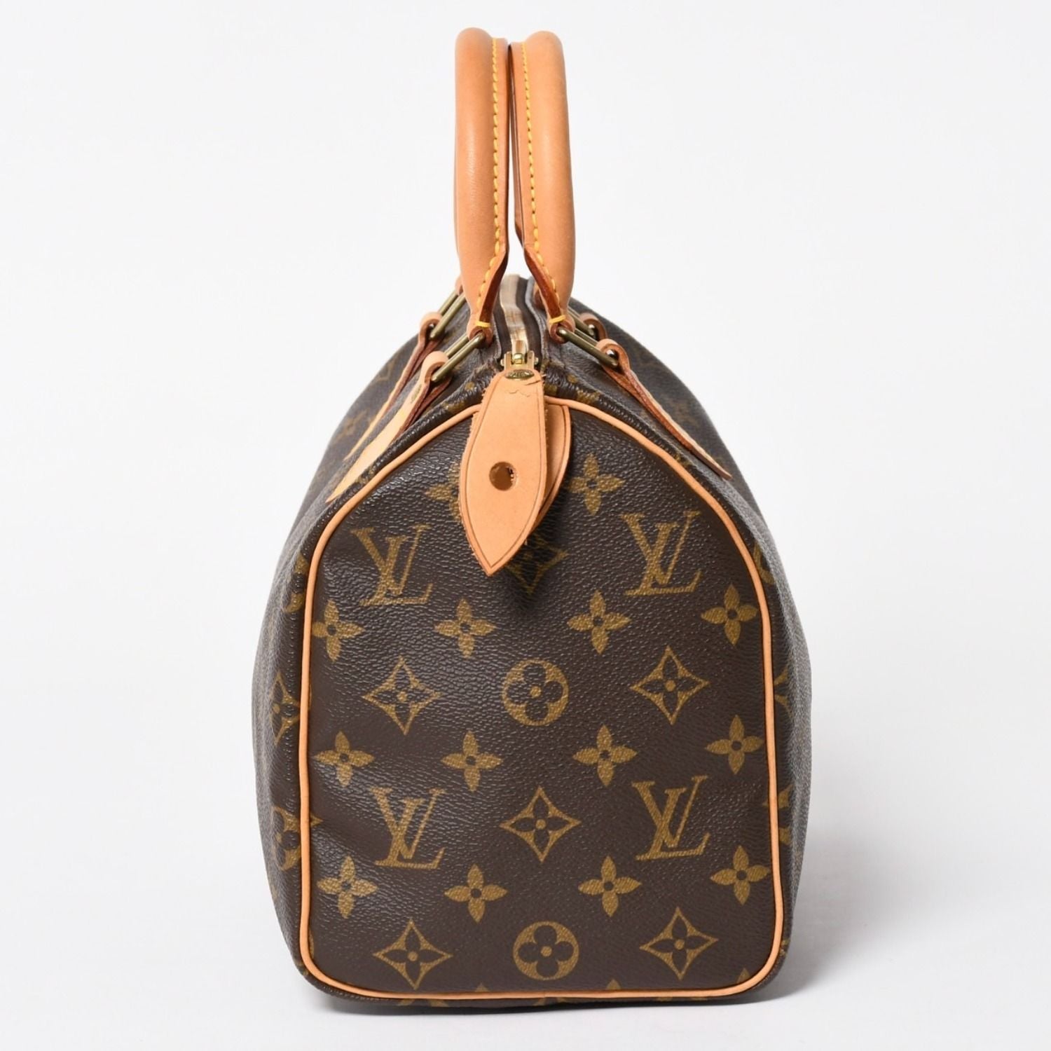 Louis Vuitton Speedy 25 Handbag Monogram Vachetta Leather Brown Gold — view 4