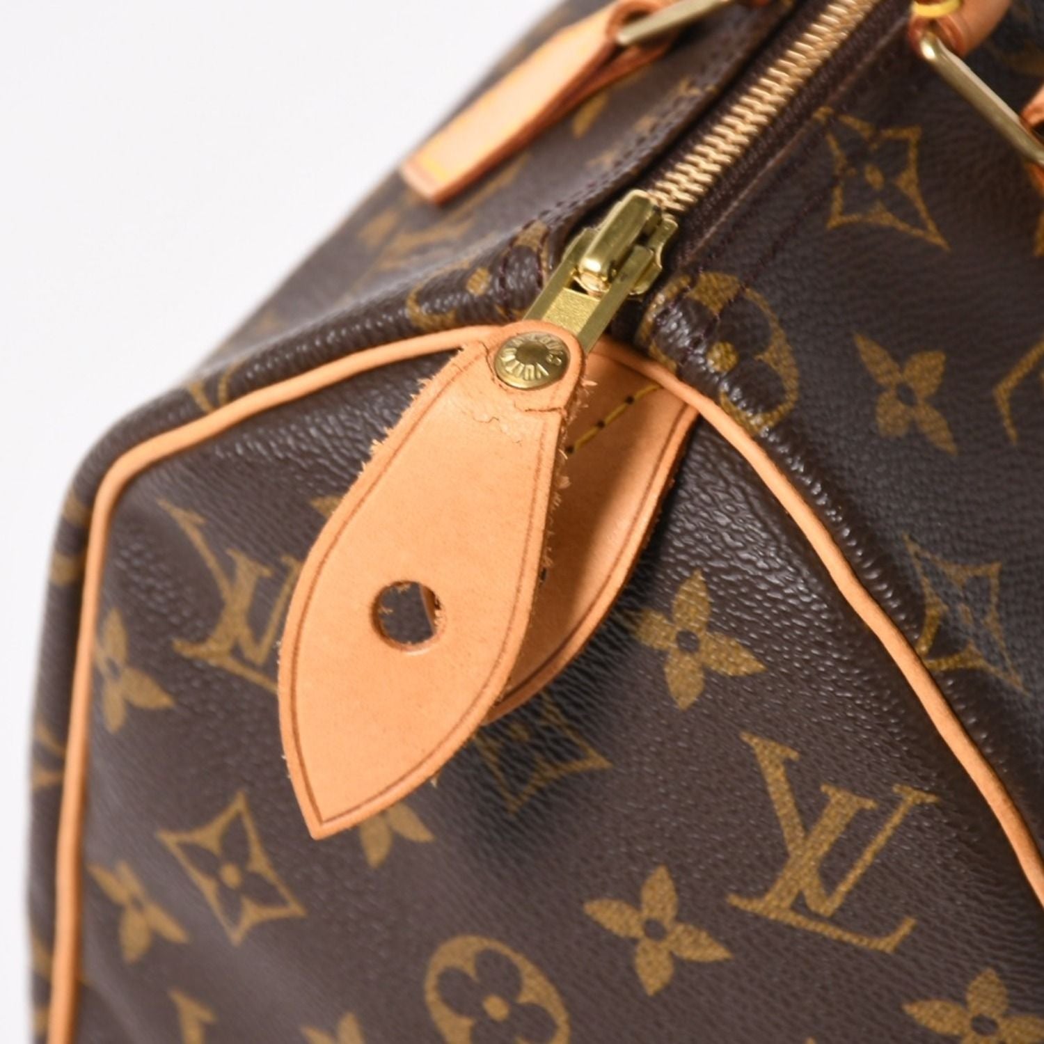 Louis Vuitton Speedy 25 Handbag Monogram Vachetta Leather Brown Gold — view 5
