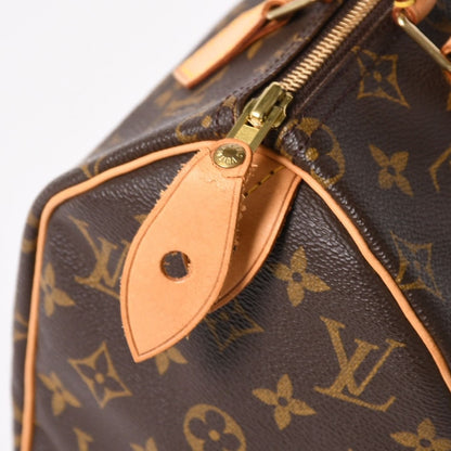 Louis Vuitton Speedy 25 Handbag Monogram Vachetta Leather Brown Gold — view 5