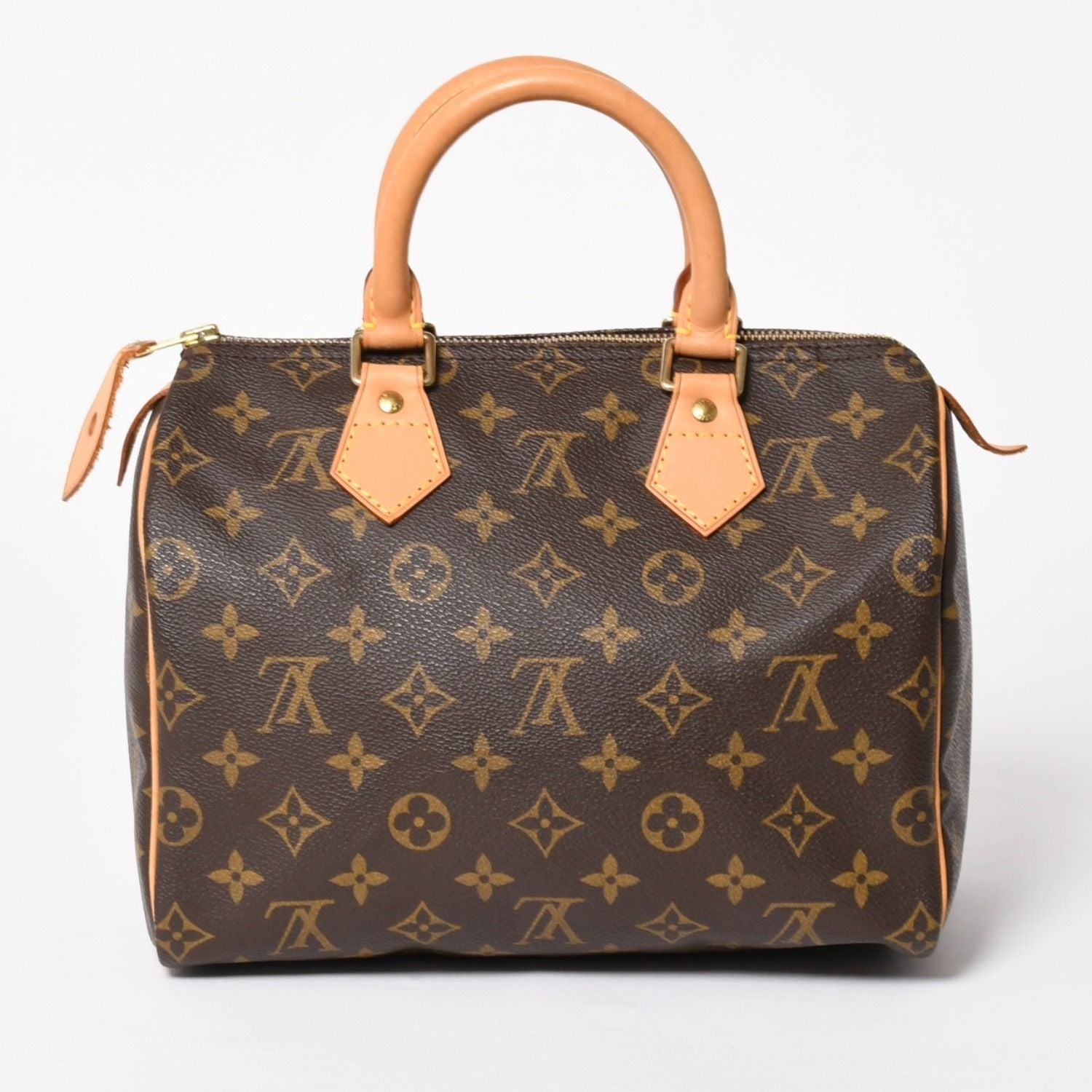 Louis Vuitton Speedy 25 Handbag Monogram Vachetta Leather Brown Gold — view 2
