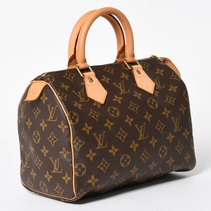 Louis Vuitton Speedy 25 Handbag Monogram Vachetta Leather Brown Gold — view 3