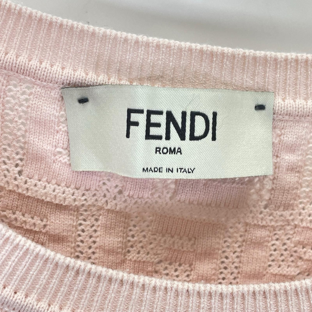 Fendi Ajtl Pink Zucca Pattern Short Sleeve Knit 38 Sweater — view 3