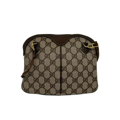 Gucci Vintage Sherry Line GG Logo Leather Shoulder Bag Crossbody Brown — view 3