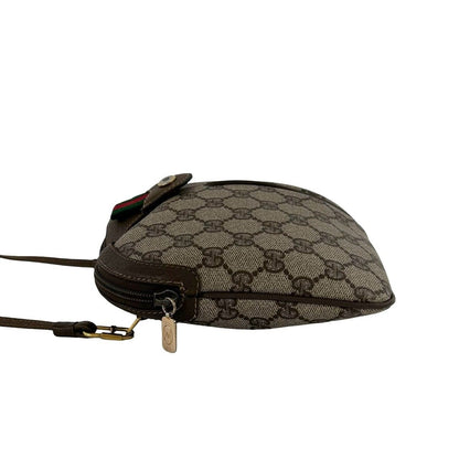 Gucci Vintage Sherry Line GG Logo Leather Shoulder Bag Crossbody Brown — view 5