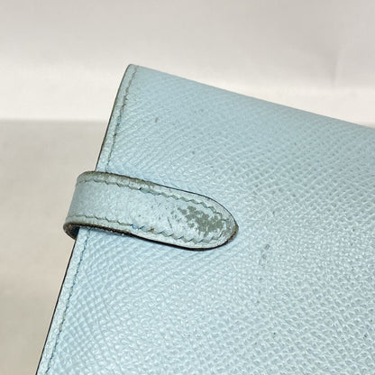 Hermes Wallet Kelly Veau Epsom Blue Zephyr Silver — view 6