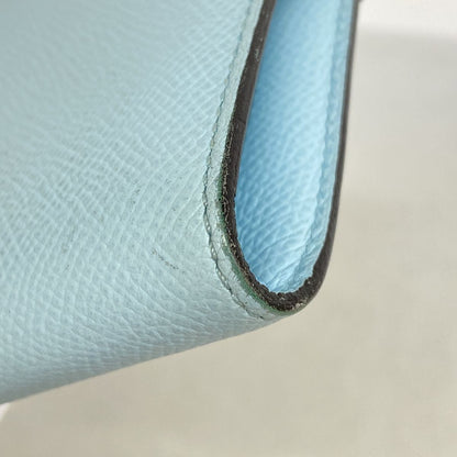 Hermes Wallet Kelly Veau Epsom Blue Zephyr Silver — view 5