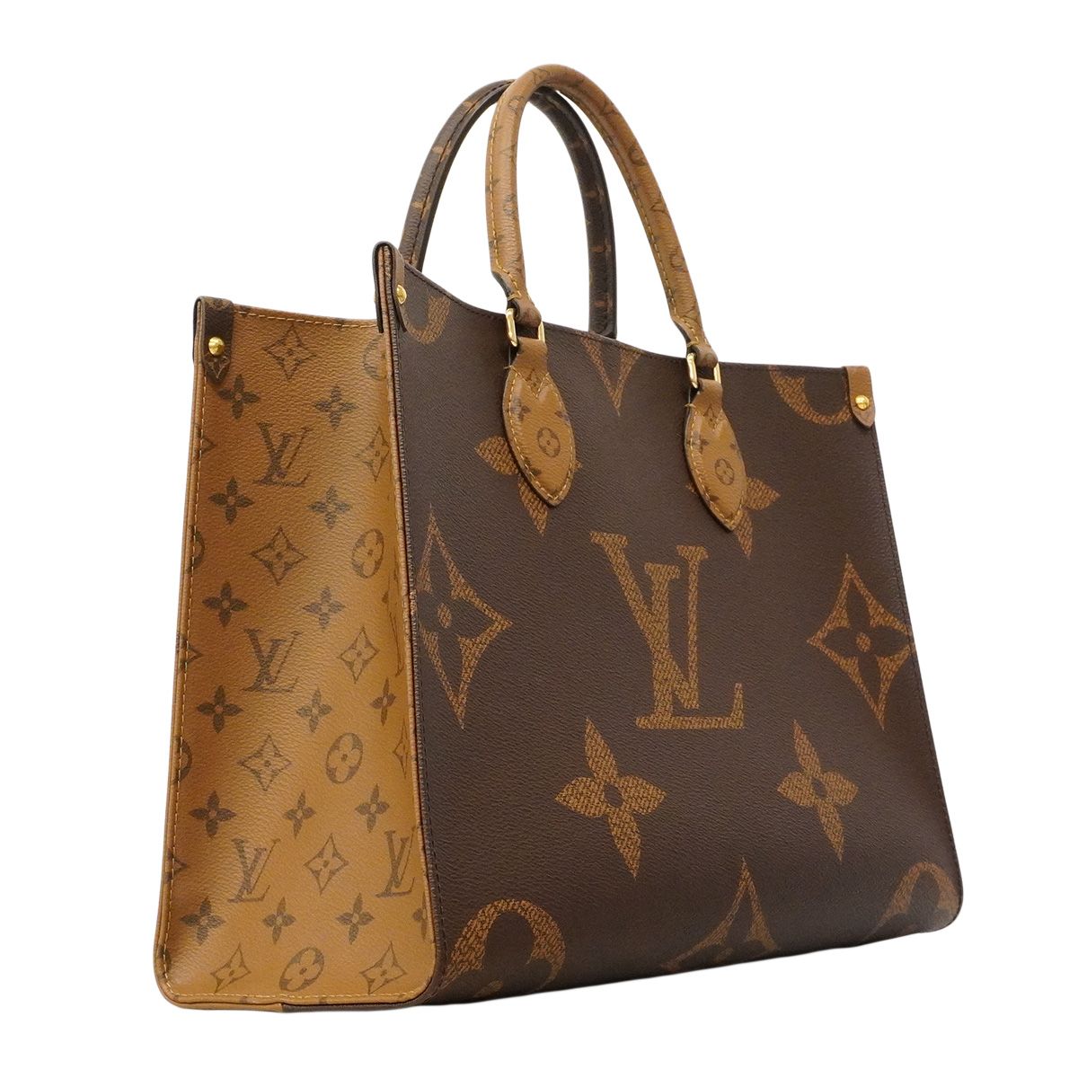 Louis Vuitton Tote Bag Monogram Giant Reverse On The Go MM Brown 2-Way — view 2