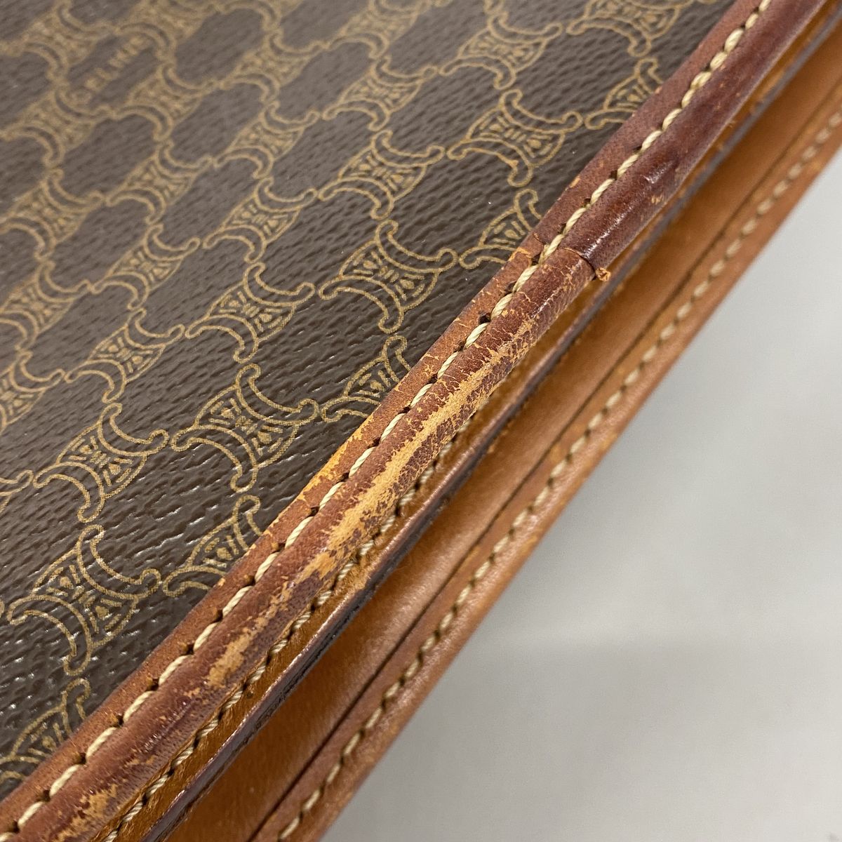 Celine Shoulder Bag Macadam Brown Gold — view 8