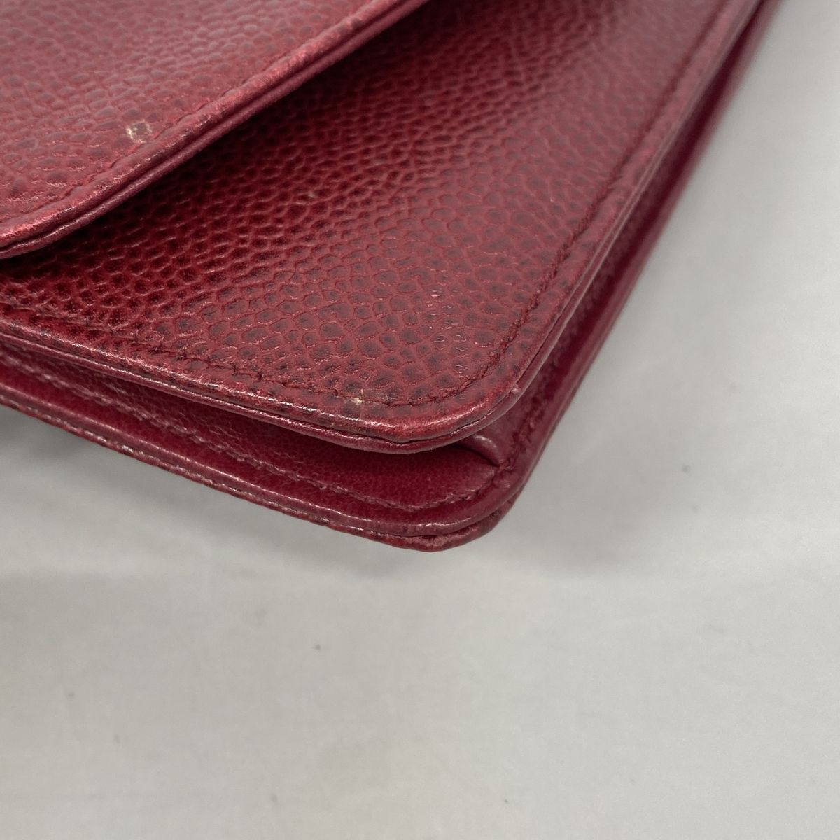 Chanel Wallet on Chain Caviar Leather Bordeaux Gold — view 7