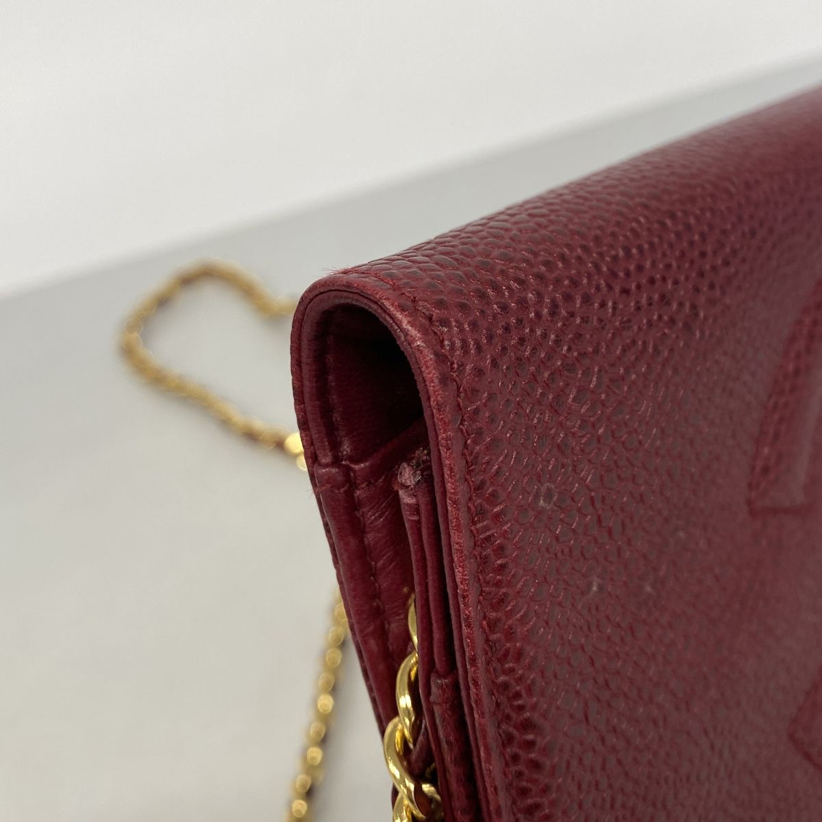 Chanel Wallet on Chain Caviar Leather Bordeaux Gold — view 6