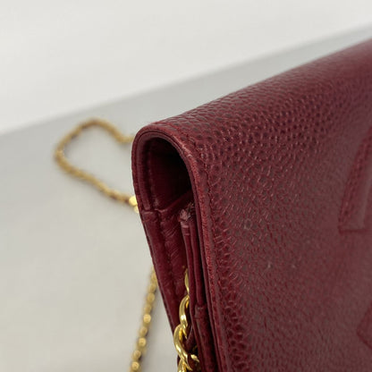 Chanel Wallet on Chain Caviar Leather Bordeaux Gold — view 6
