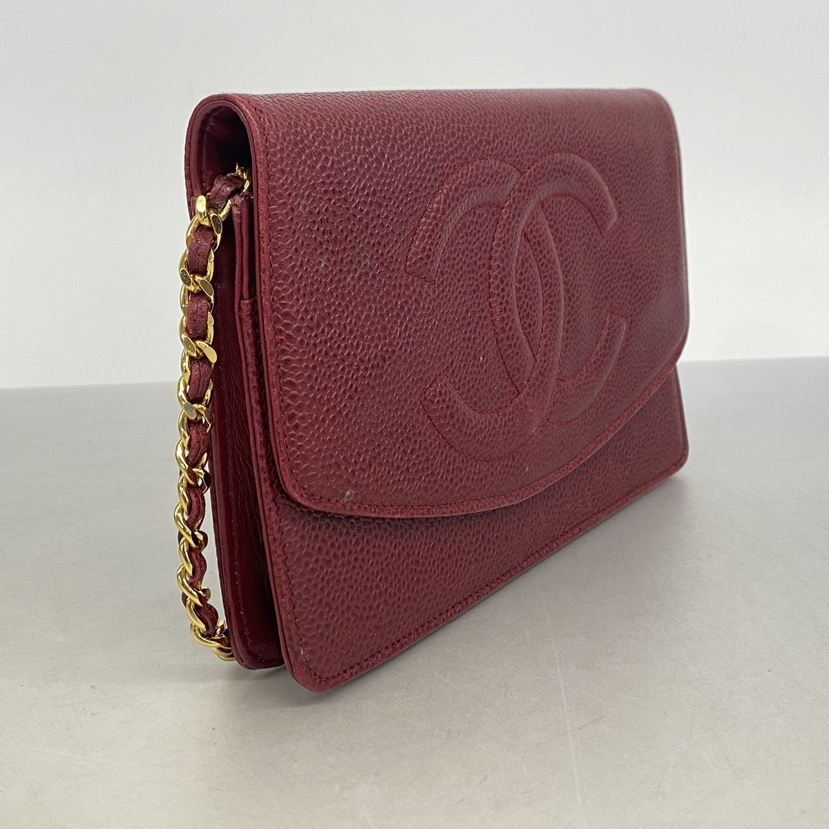 Chanel Wallet on Chain Caviar Leather Bordeaux Gold — view 2