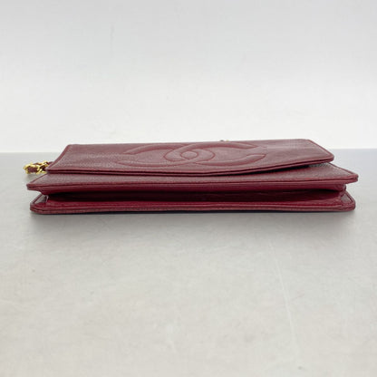 Chanel Wallet on Chain Caviar Leather Bordeaux Gold — view 3
