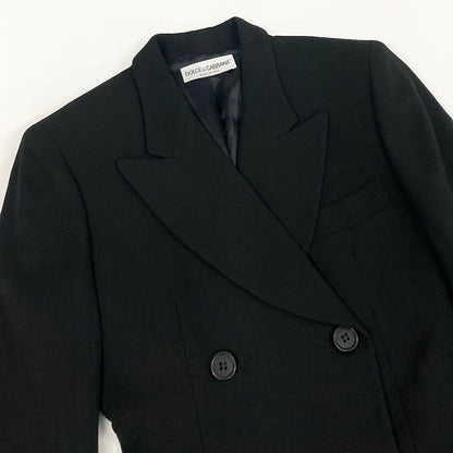 Dolce & Gabbana Eh6 & Tailored Jacket Peak Drapel Double Breasted Long 40 Black — view 5