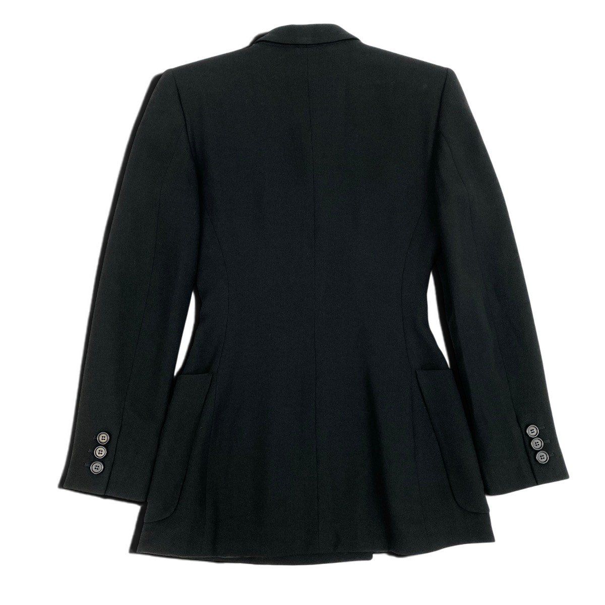 Dolce & Gabbana Eh6 & Tailored Jacket Peak Drapel Double Breasted Long 40 Black — view 3