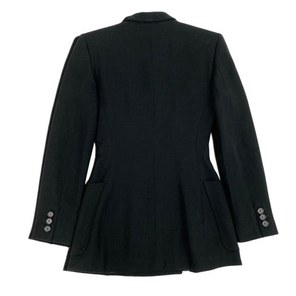 Dolce & Gabbana Eh6 & Tailored Jacket Peak Drapel Double Breasted Long 40 Black — view 3
