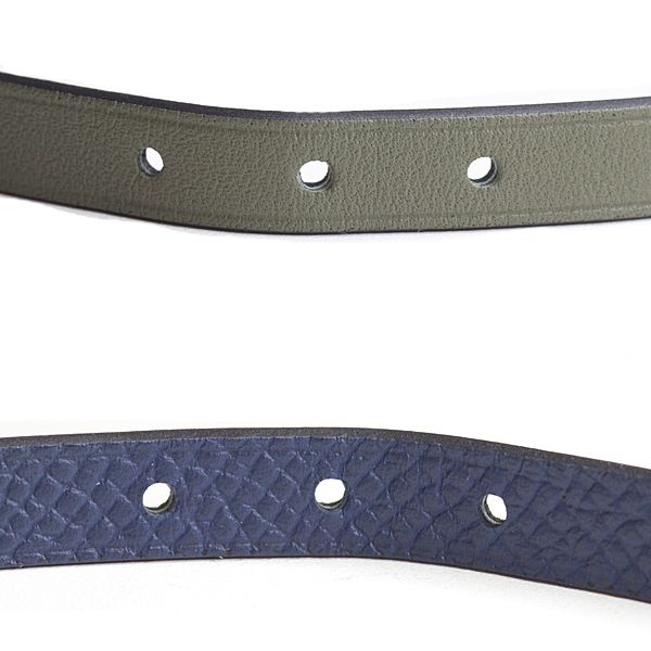Hermes Leather Cut Epsom Vert Veronese Navy Bracelet — view 4