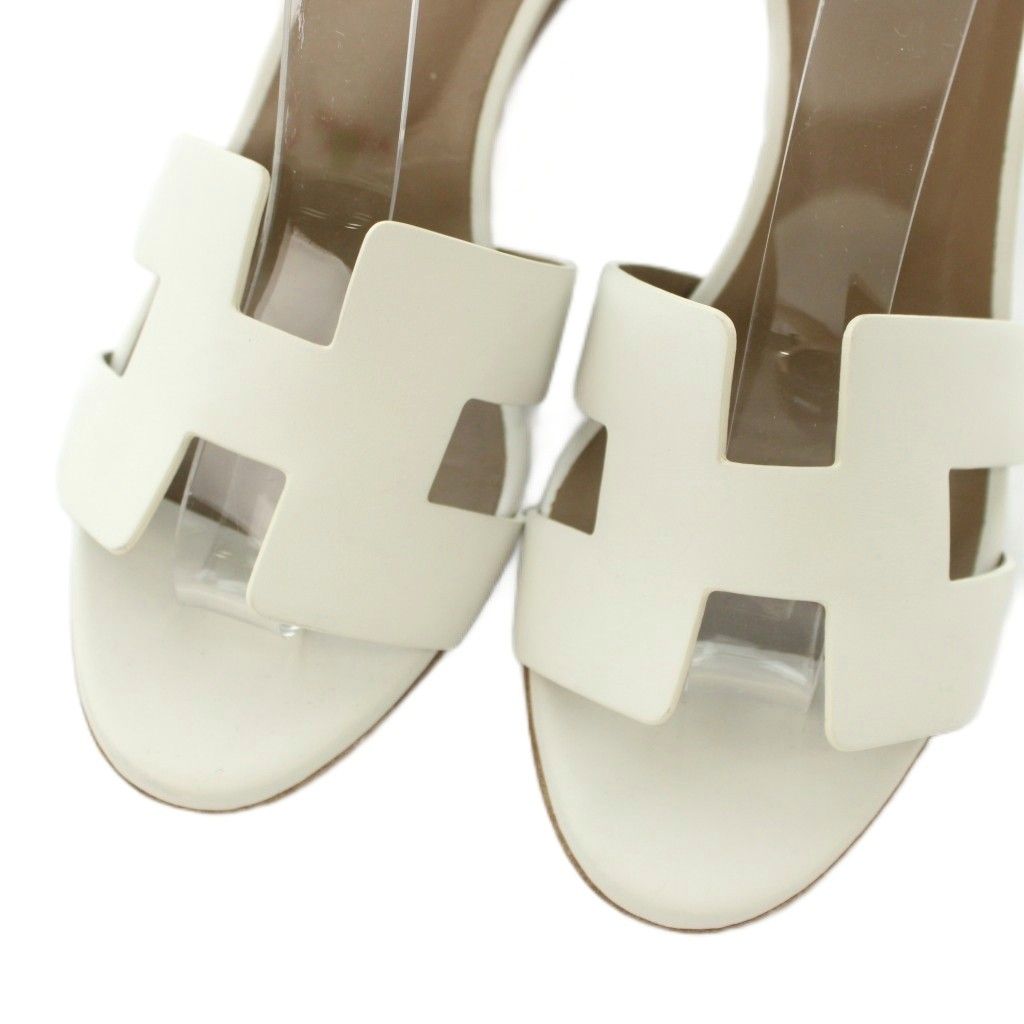 Hermes Legend Wedge Sole Sandals Motif White 36 — view 3