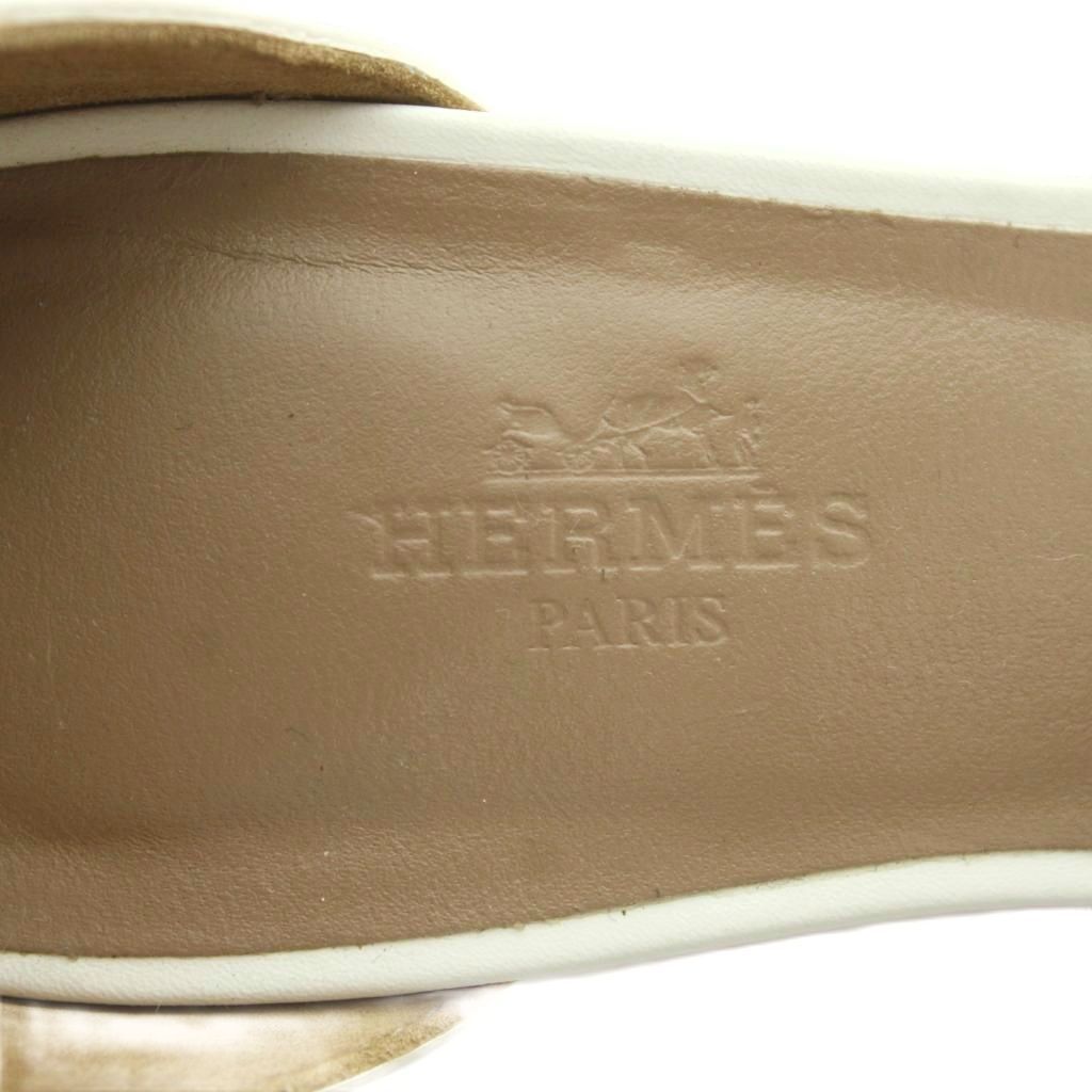 Hermes Legend Wedge Sole Sandals Motif White 36 — view 7