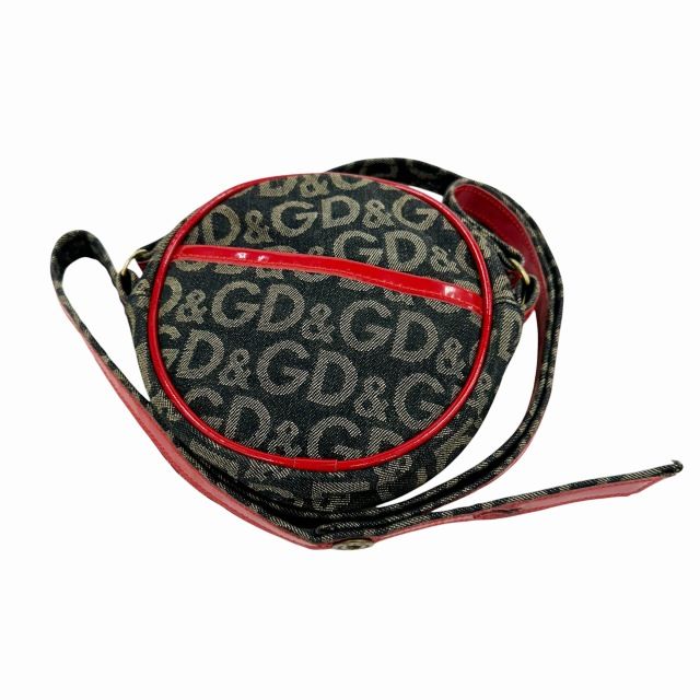 Dolce & Gabbana D&G Denim Logo Shoulder Bag Purple Vintage