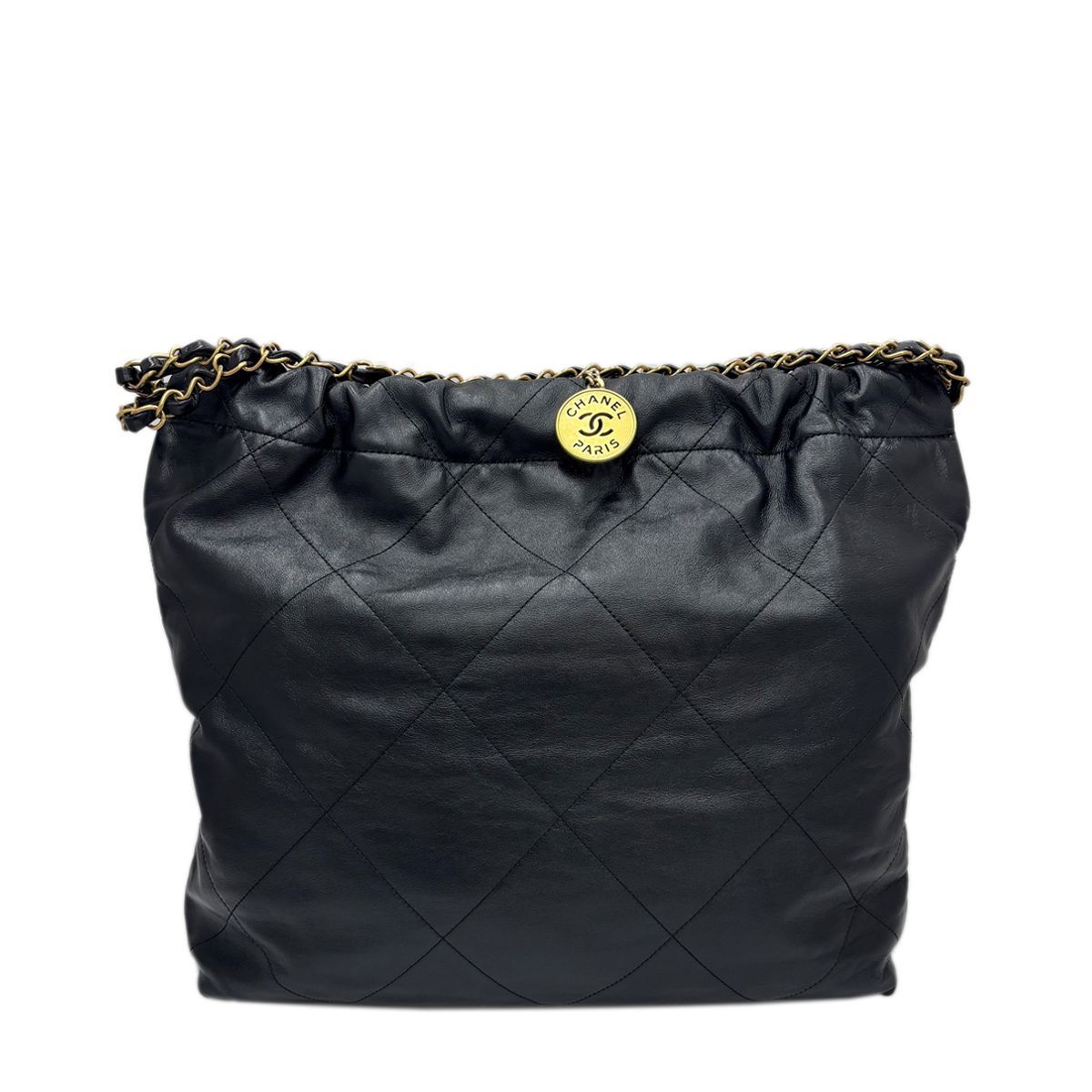 Chanel Bag Chanel 22 Medium Shoulder Black Gold Shinycalfskin — view 3