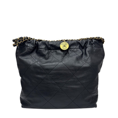 Chanel Bag Chanel 22 Medium Shoulder Black Gold Shinycalfskin — view 3