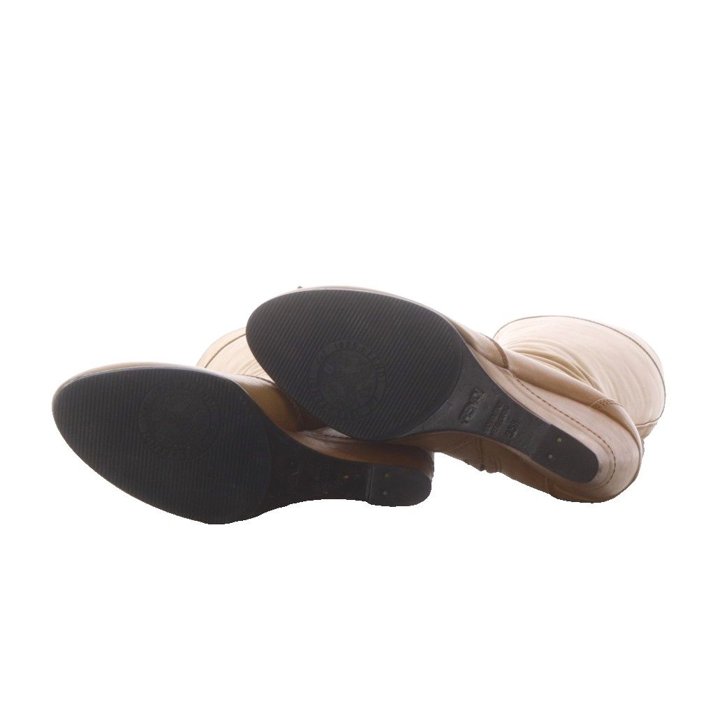 Fendi Long Boots Camel Wedge Leather 35.5 — view 5