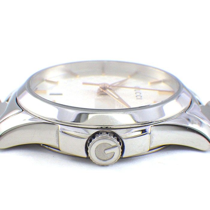 Gucci Watch Timeless 126.5 Date Diamante Silver Dial SS Quartz Analog — view 2