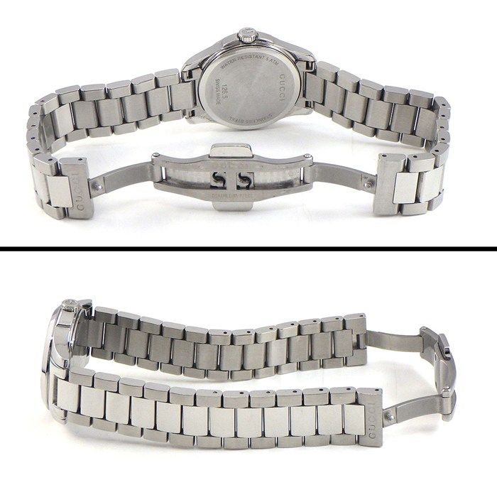 Gucci Watch Timeless 126.5 Date Diamante Silver Dial SS Quartz Analog — view 3