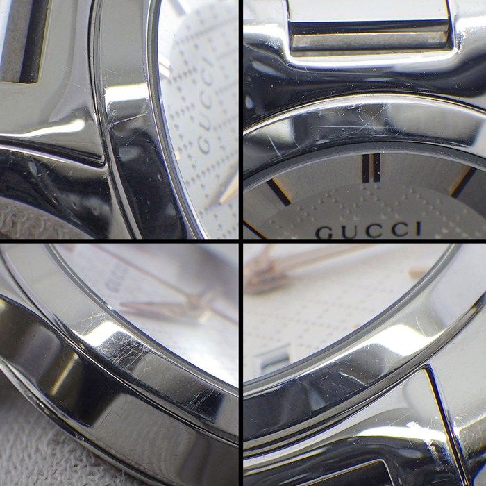 Gucci Watch Timeless 126.5 Date Diamante Silver Dial SS Quartz Analog — view 7