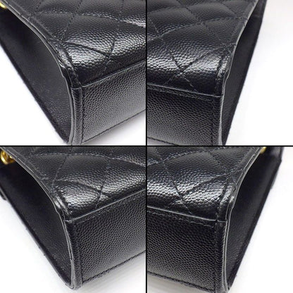 Saint Laurent Shoulder Bag Envelope Black Grained Poodle Leather — view 7