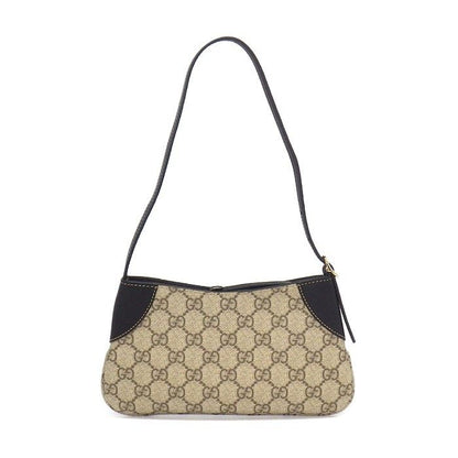 Gucci Shoulder Bag GG Emblem Small Supreme Canvas Black Leather Gold — view 2