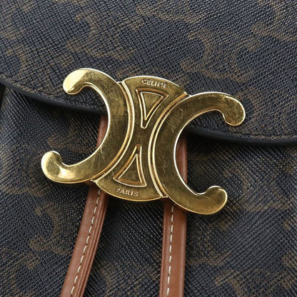Celine Bonnie Triomphe Canvas Backpack Leather — view 5