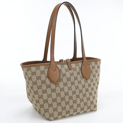 Gucci Reversible Tote Bag Leather GG Canvas — view 5