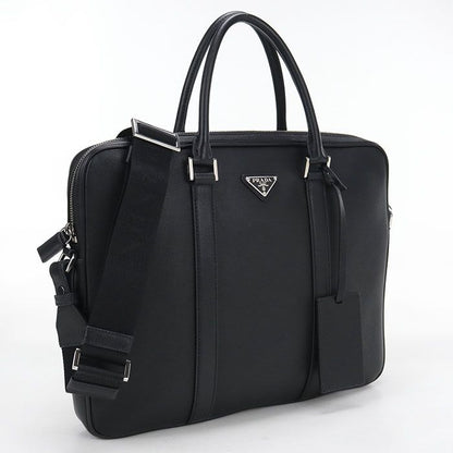 Prada Briefcase Leather Business Bags Black
