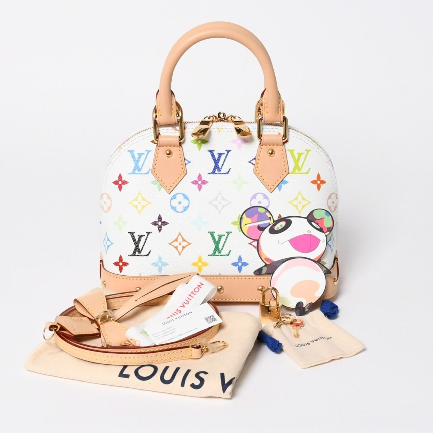 Louis Vuitton Takashi Murakami Alma BB Handbag Monogram Multicolor White