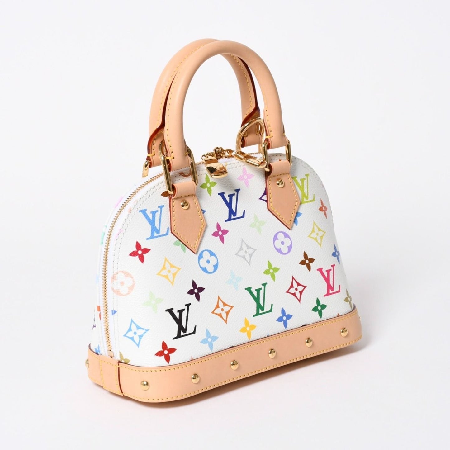 Louis Vuitton Takashi Murakami Alma BB Handbag Monogram Multicolor White — view 4