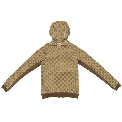 Gucci Hoodie Zip Up S GG Jacquard Brown — view 2
