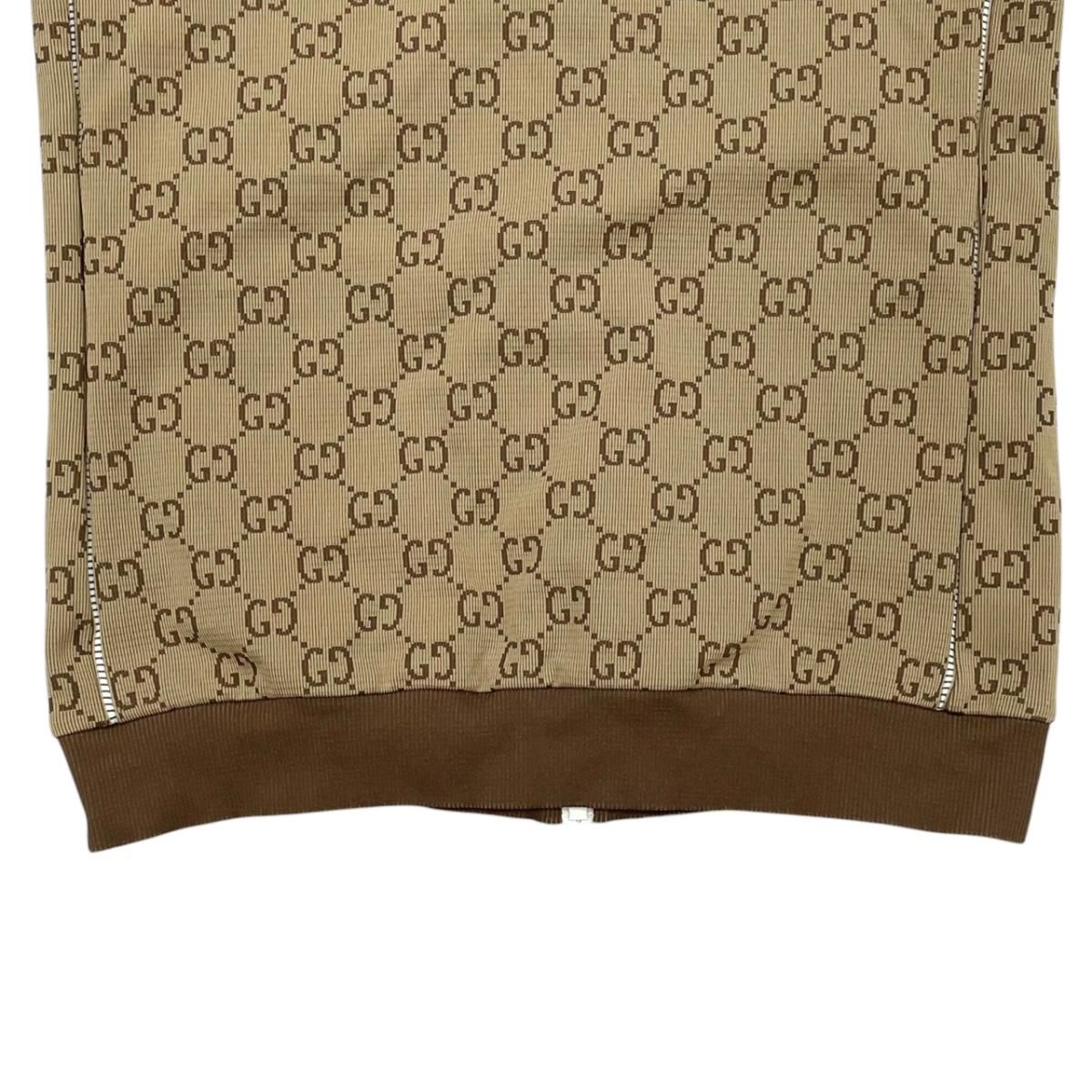 Gucci Hoodie Zip Up S GG Jacquard Brown — view 6