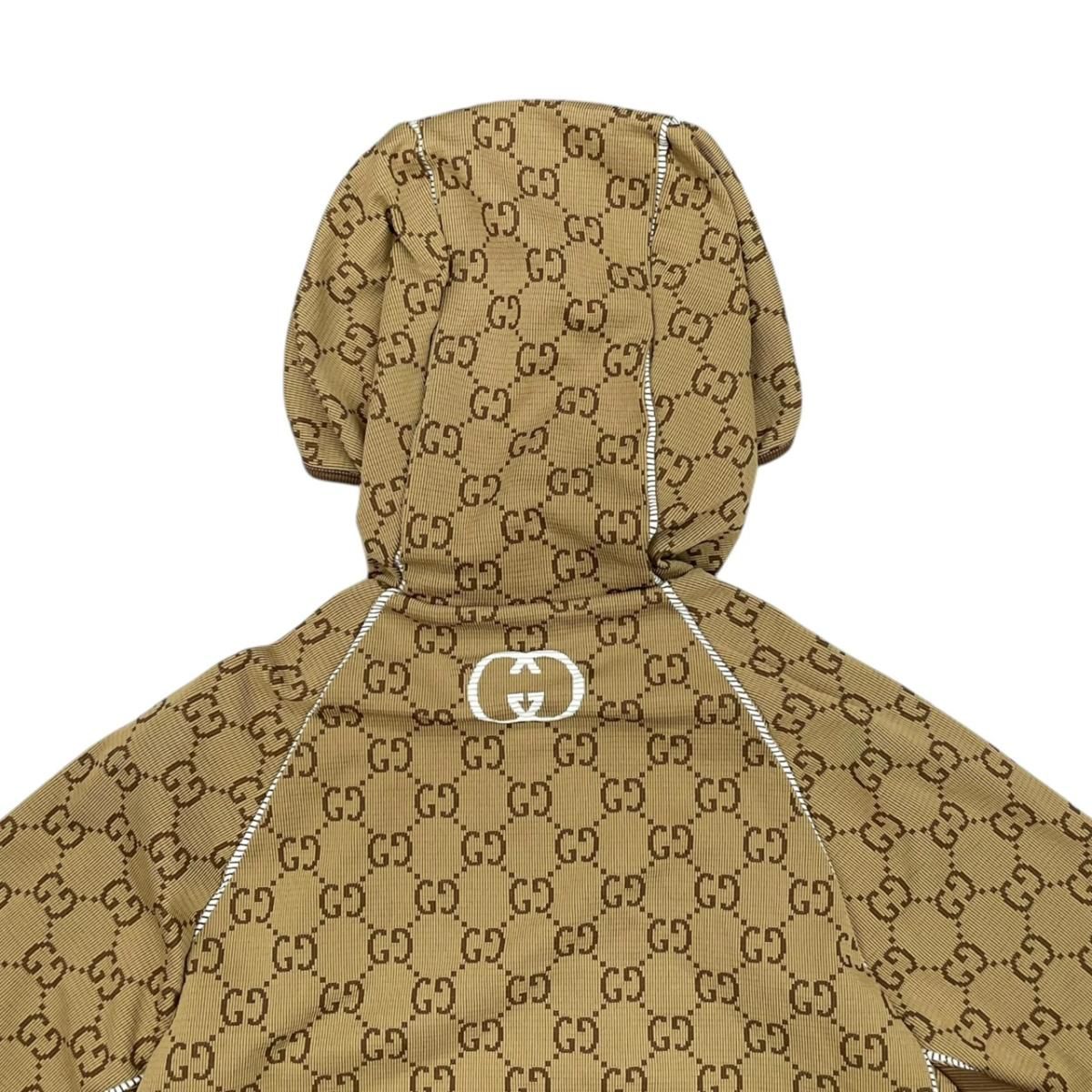 Gucci Hoodie Zip Up S GG Jacquard Brown — view 5